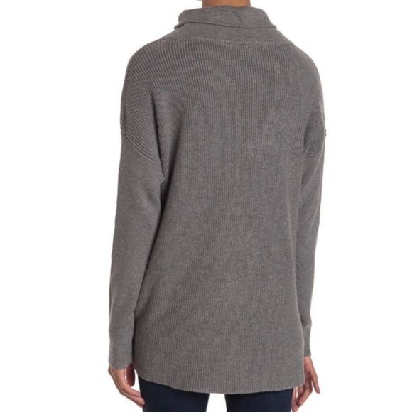 NWT Devotion by Cyrus Charcoal Rib Knit Long Sleeve Cowl Neck Sweater Small - Picture 2 of 11